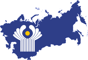 Flag and Map of the Commonwealth of Independent States