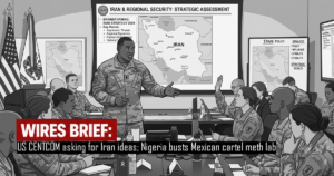 Wires Brief: US CENTCOM asking for Iran ideas; Nigeria busts Mexican cartel meth lab